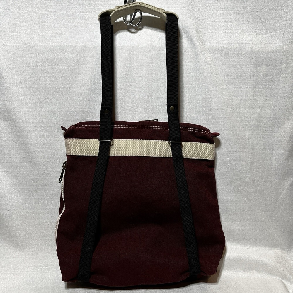 Kavu True Outdoor Wear Canvas Tote Shoulder Bag With Backpack Straps Burgundy - Picture 6 of 16